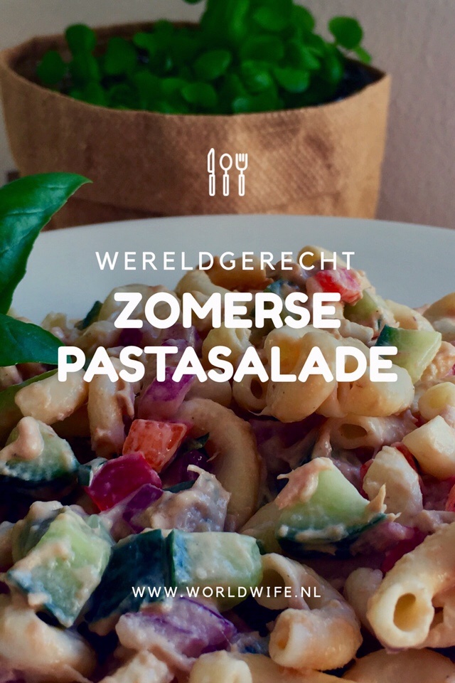 Recept voor zomerse pastasalade - www.worldwife.nl #recept #pastasalade #zomer #zomereten #picknick