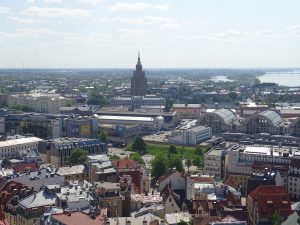 View from St peters church riga