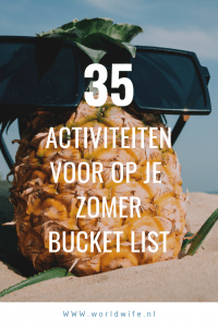 De beste zomer ooit beleef je met deze 35 zomerse bucket list ideeën. Gebruik deze ideeën voor een zomer waarin je geweldige herinneringen maakt. Hou een watergevecht, ga naar een buitenfilm of stuur eens een kaartje. Plezier gegarandeerd! #bucketlist #zomer