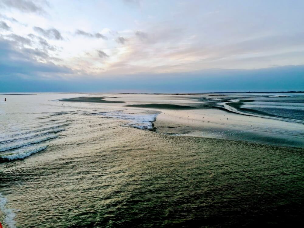 Waddenzee vanaf de veerboot Lauwersoog