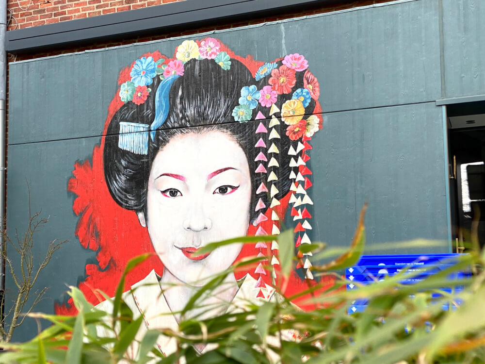 Street art Geisha Vrijdagmarkt Antwerpen