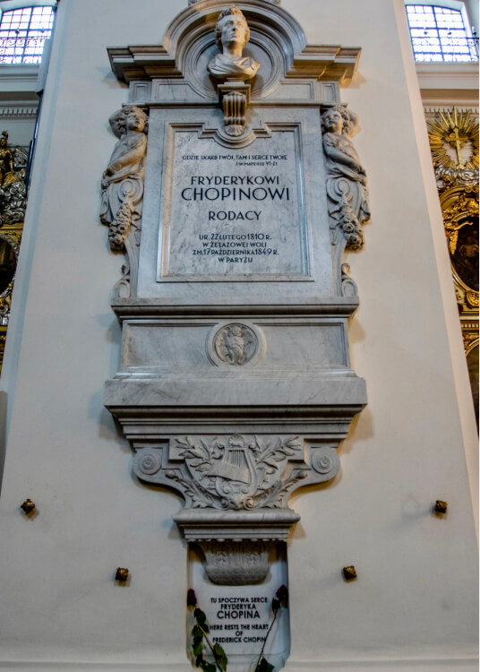 Het hart van Chopin in de Holy Cross Church in Warschau