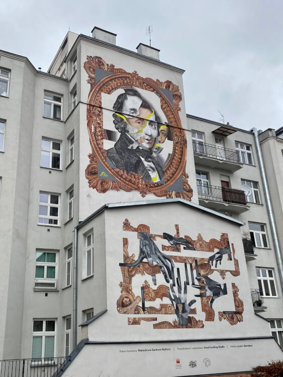 Mural van Chopin in Warschau