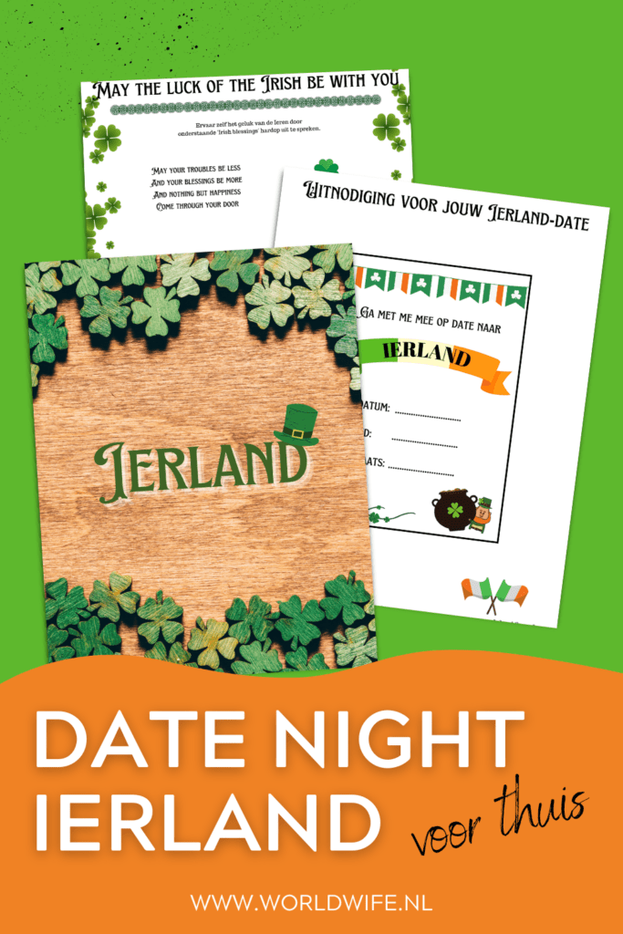 Op zoek naar een origineel idee voor een date bij jouw thuis? Zoek niet verder! In dit pakket vind je alles wat je nodig hebt voor een romantische date in Ierland, maar dan in je eigen huis.
