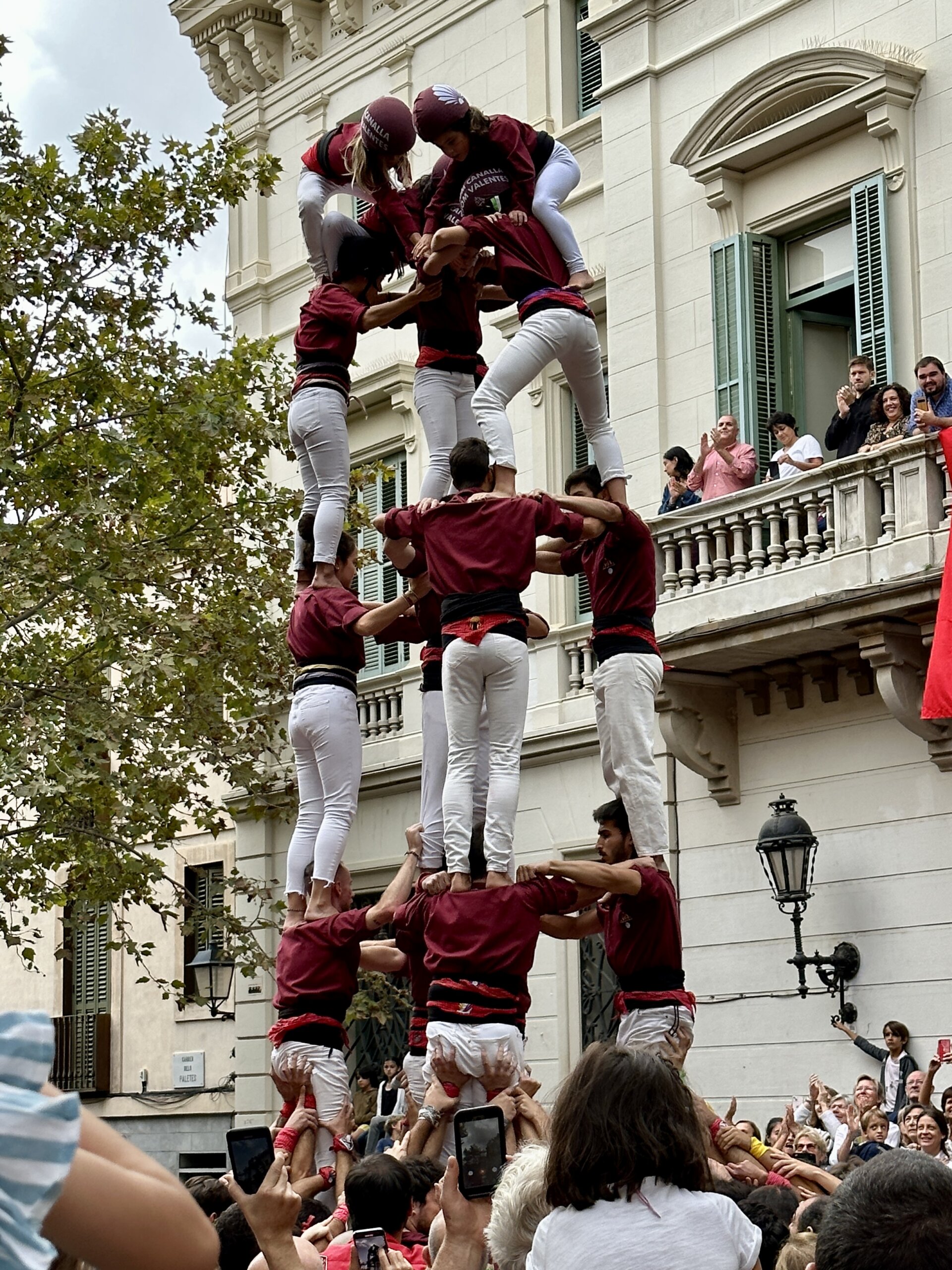 Castellers aan het werk in Barcelona.