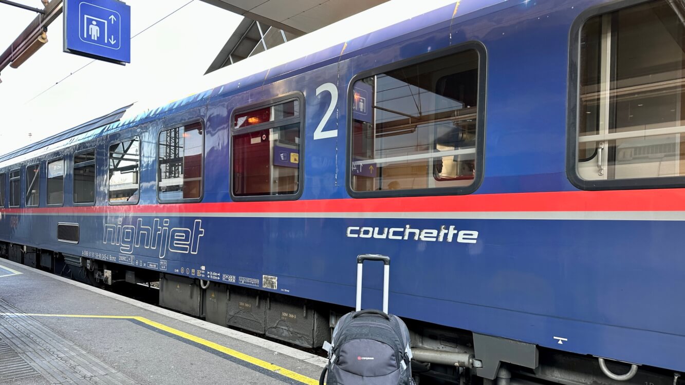 Nachttrein (Nightjet) naar Oostenrijk.