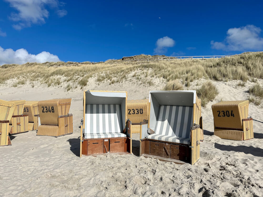 Het strand van Wenningstedt op Sylt, Duitsland.