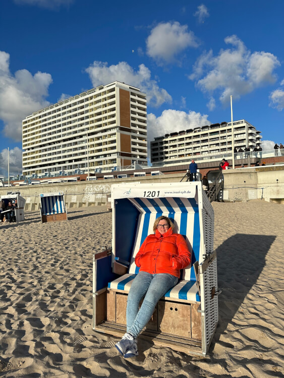 Het strand van Westerland op Sylt, Duitsland.