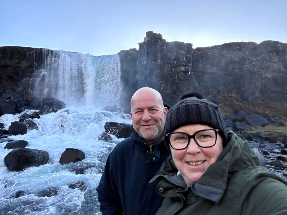 Oxararfoss trail Golden Circle IJsland