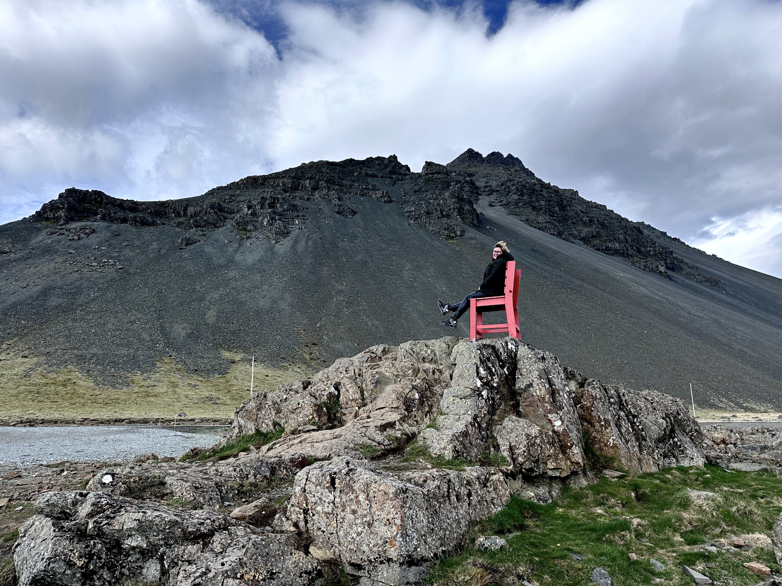 Rode stoel in het zuiden van IJsland.