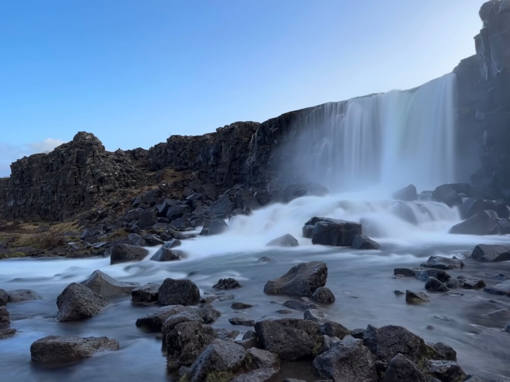 Oxararfoss waterval Thingvellir Nationaal Park IJsland.