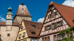 De mooiste bezienswaardigheden in Rothenburg ob der Tauber (Romantische Strasse, Duitsland).