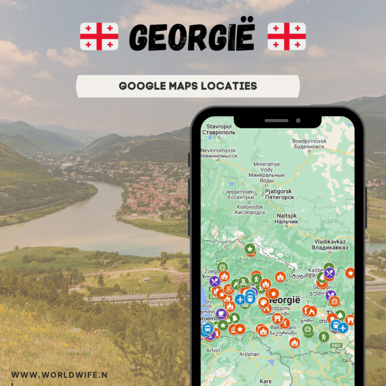 Alle bezienswaardigheden, restaurants, mooiste autoroutes en meer in Georgië verzameld in Google Maps.