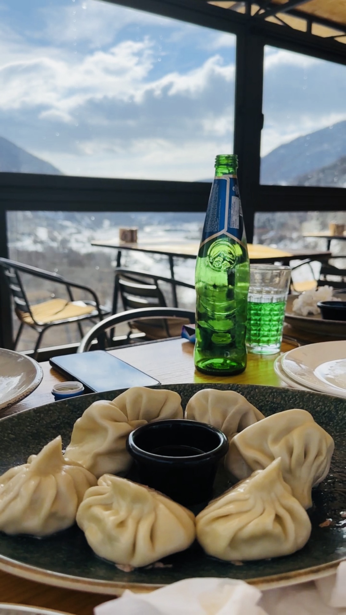 Khinkali bij restaurant Gorda, Georgië.