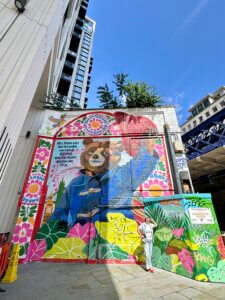 Muurschildering, oftewel mural, van Paddington in Londen.
